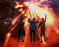 Martian heat ray in action, George Pal, War Of The Worlds.